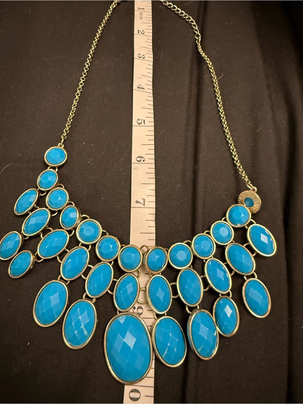 Turquoise Statement Bib Necklace - Blue Fashion Jewelry